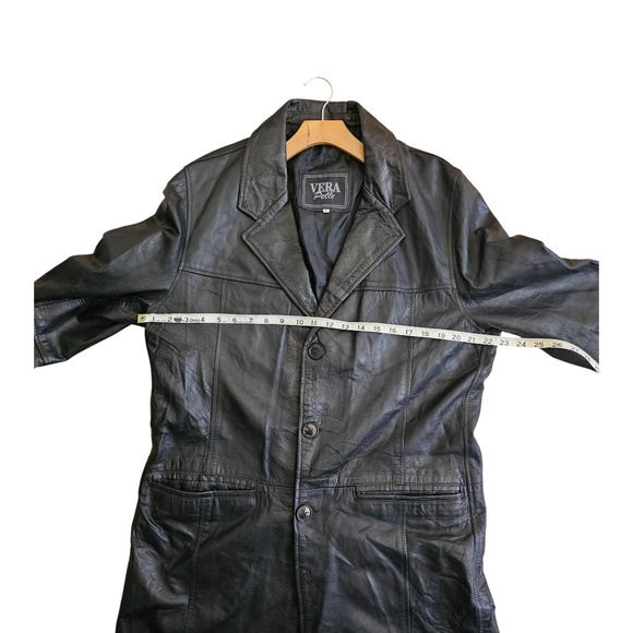 Vera Pelle Vintage Long Black Leather Coat – Men's - Picture 5 of 8